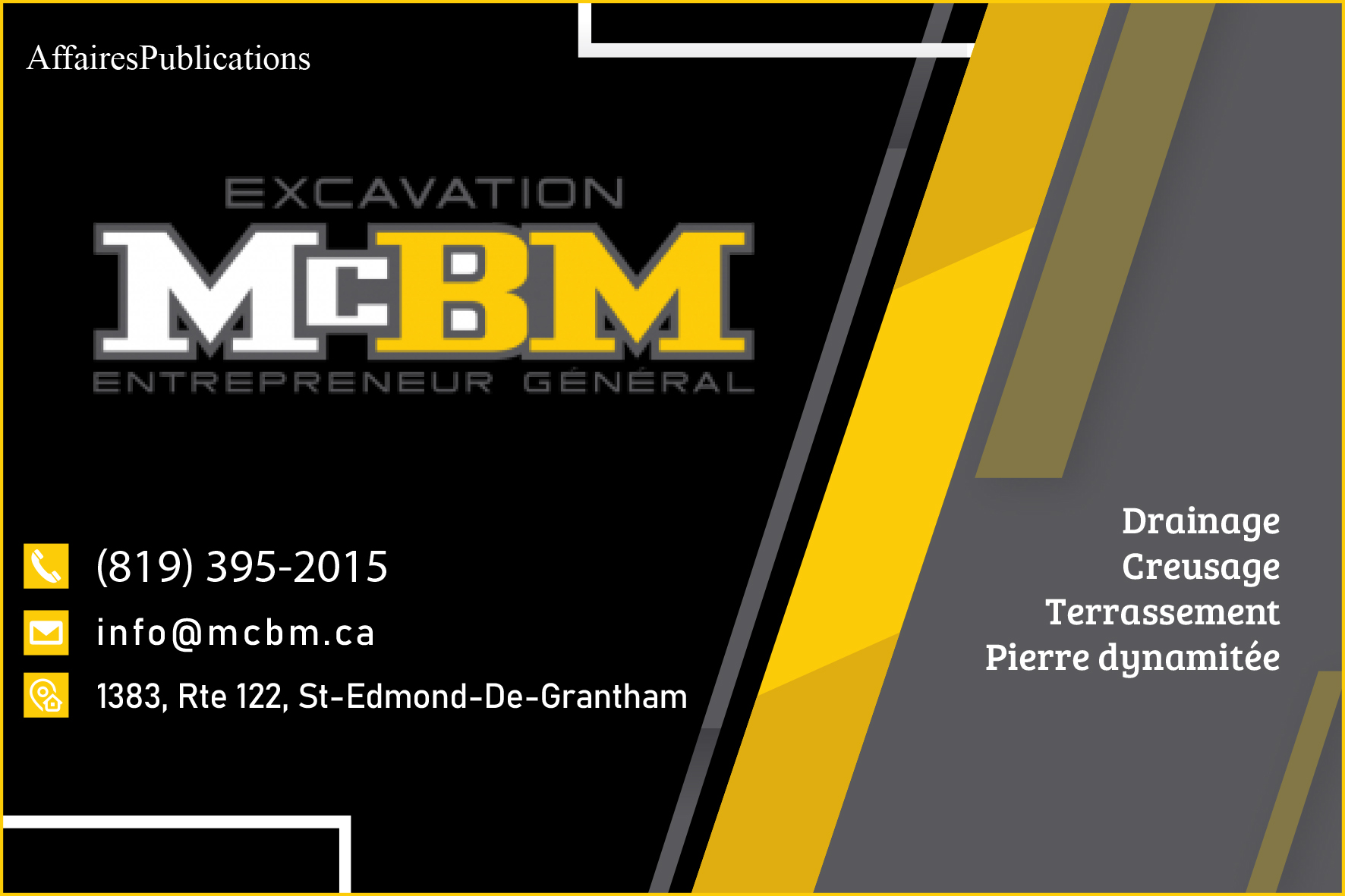 EXCAVATION MC. B. M. INC