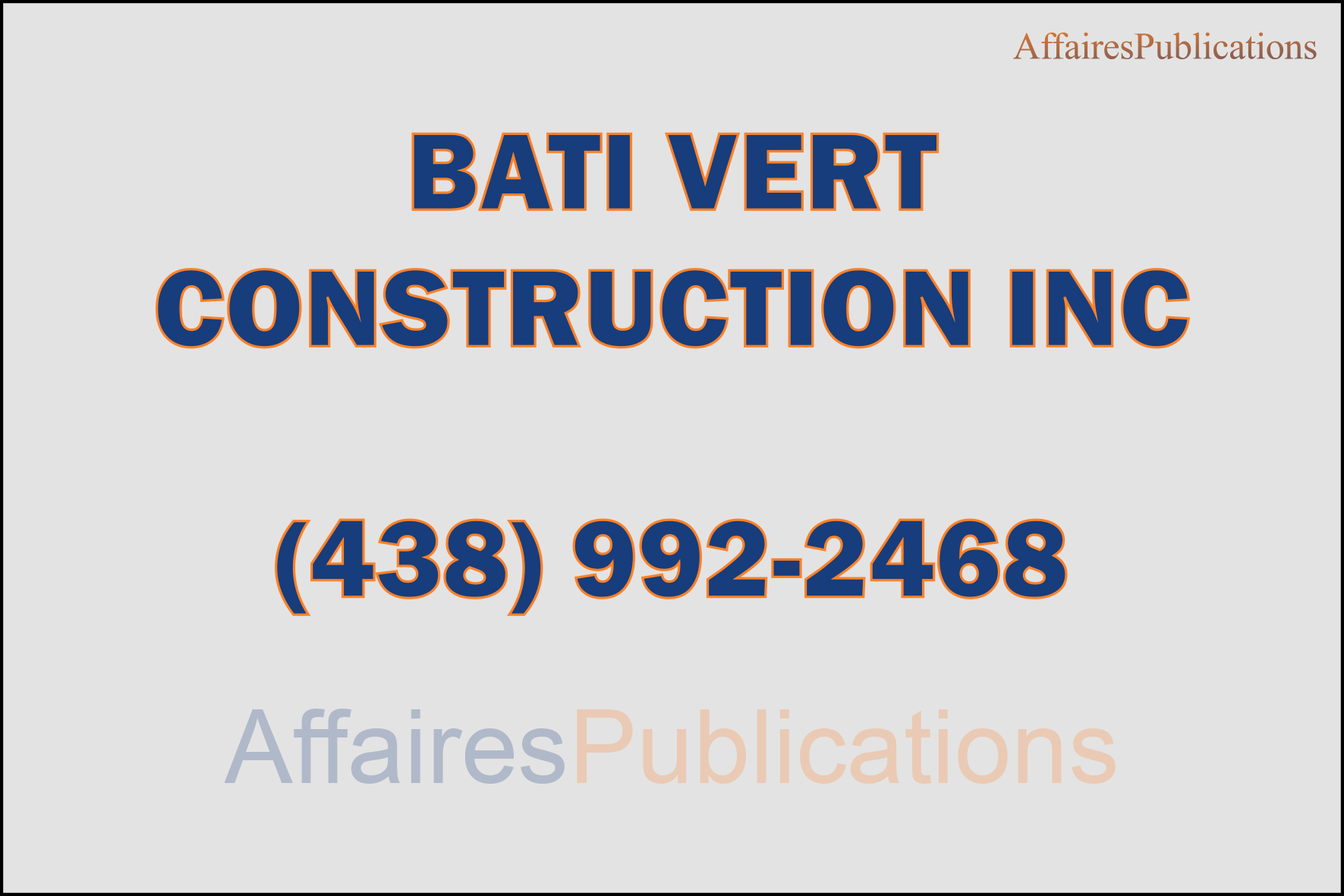 BATI VERT CONSTRUCTION INC