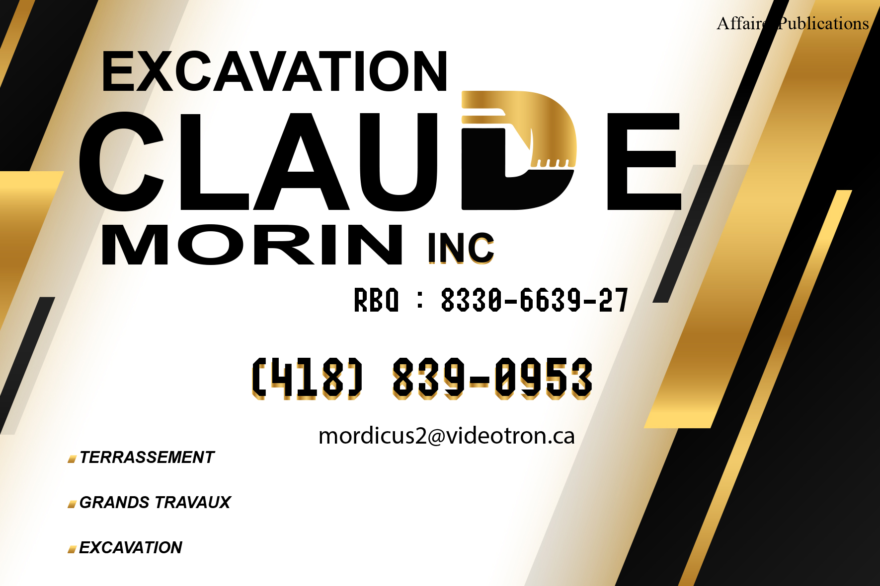 EXCAVATION CLAUDE MORIN INC