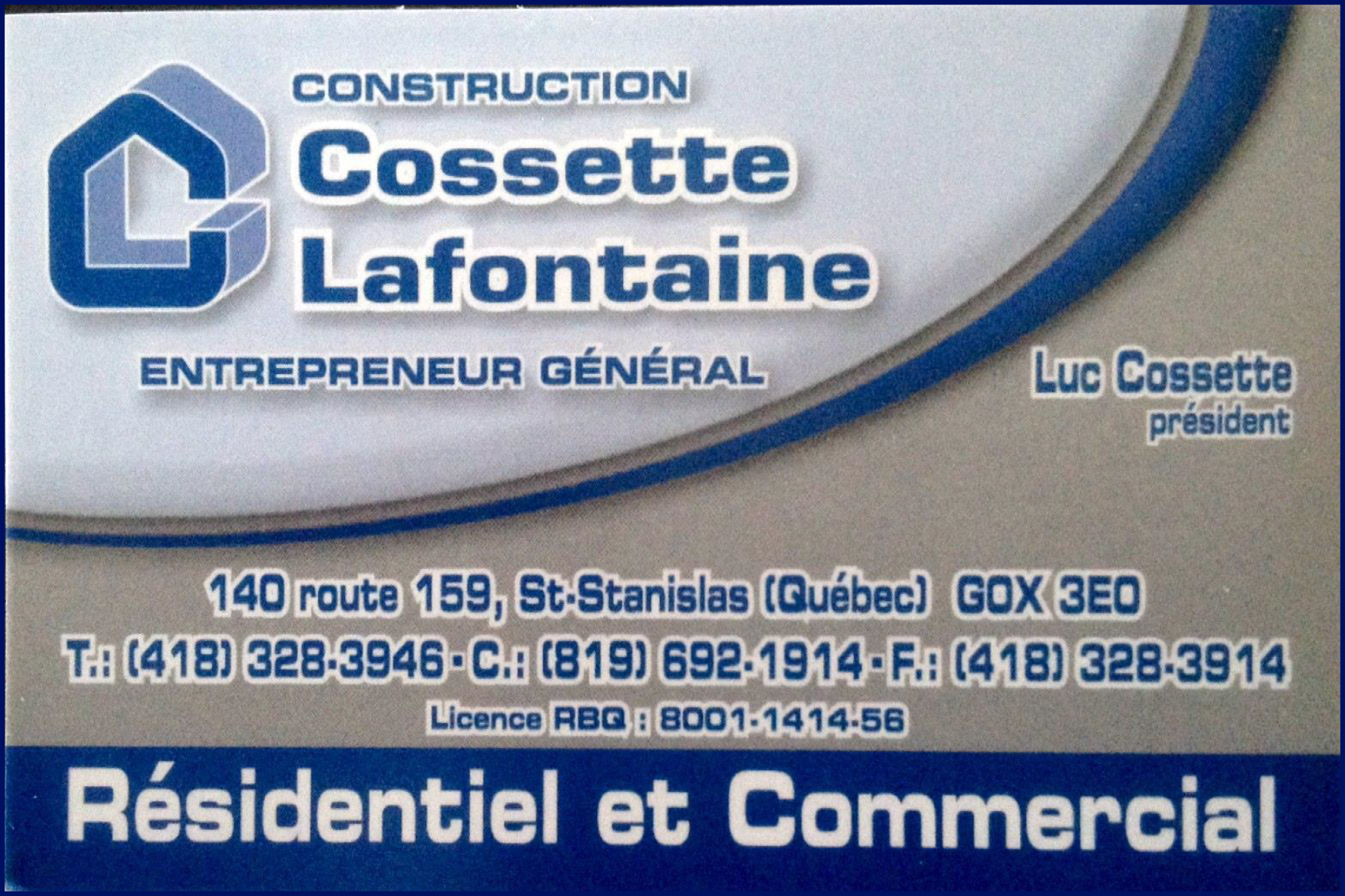 CONSTRUCTION COSSETTE & LAFONTAINE