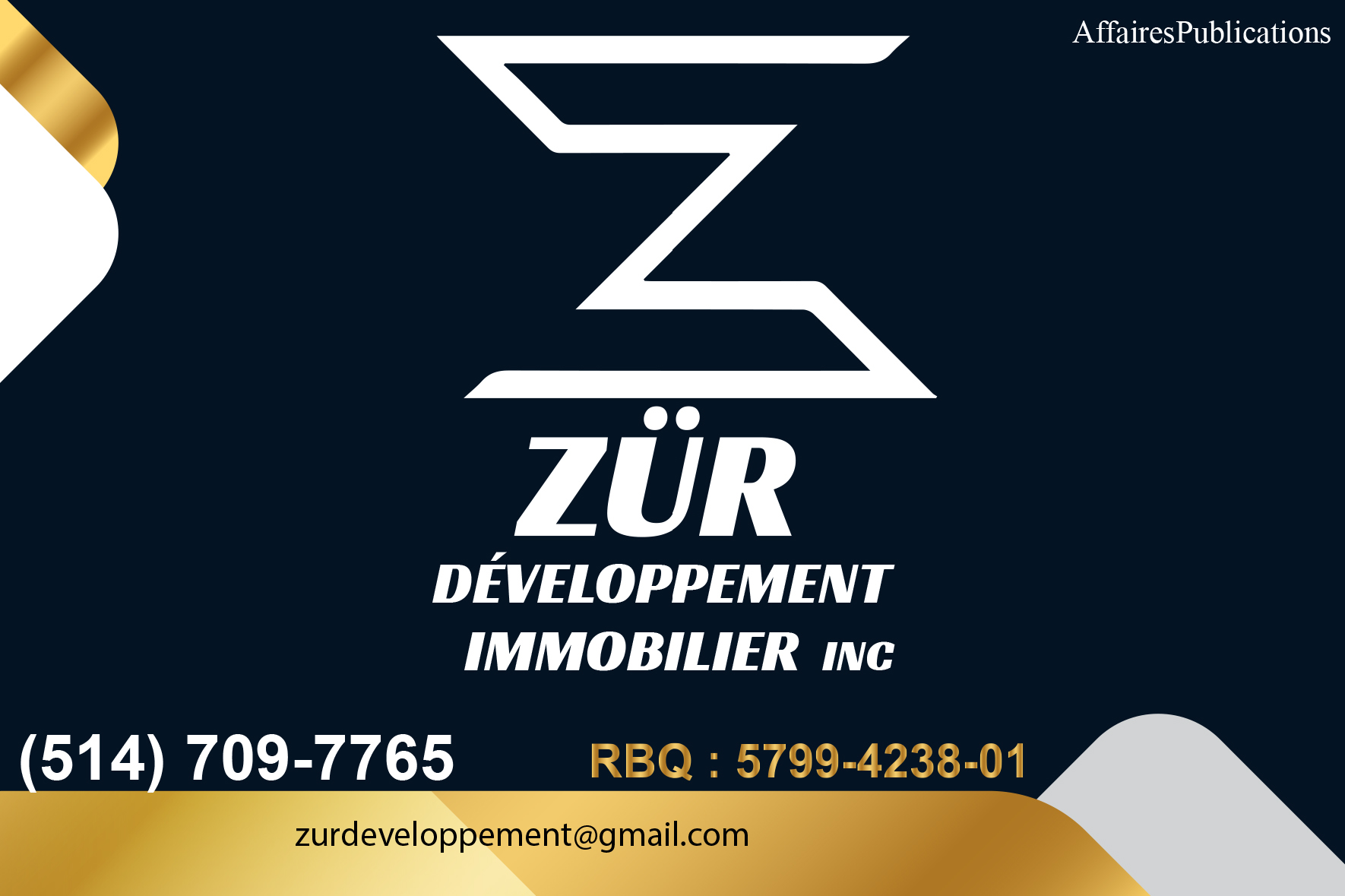 ZÜR DÉVELOPPEMENT IMMOBILIER INC.