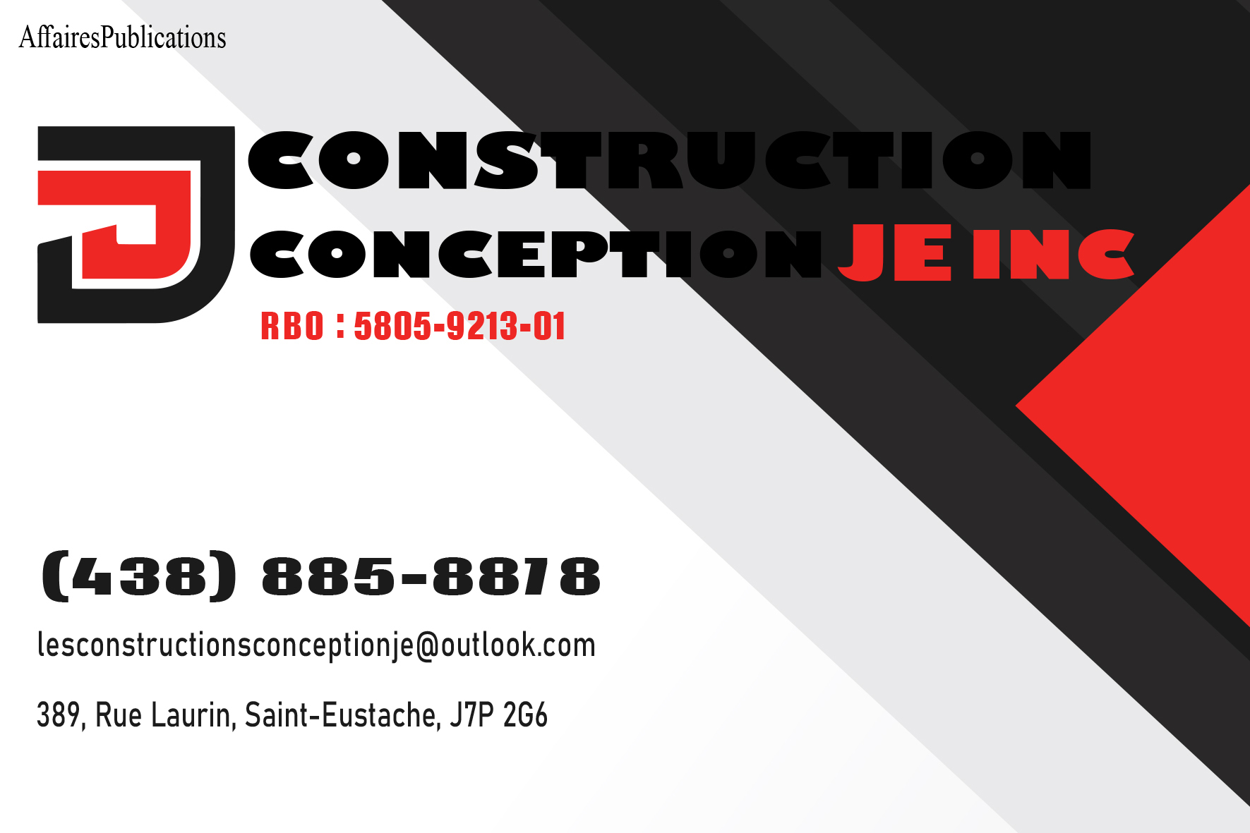 CONSTRUCTION CONCEPTION JE INC