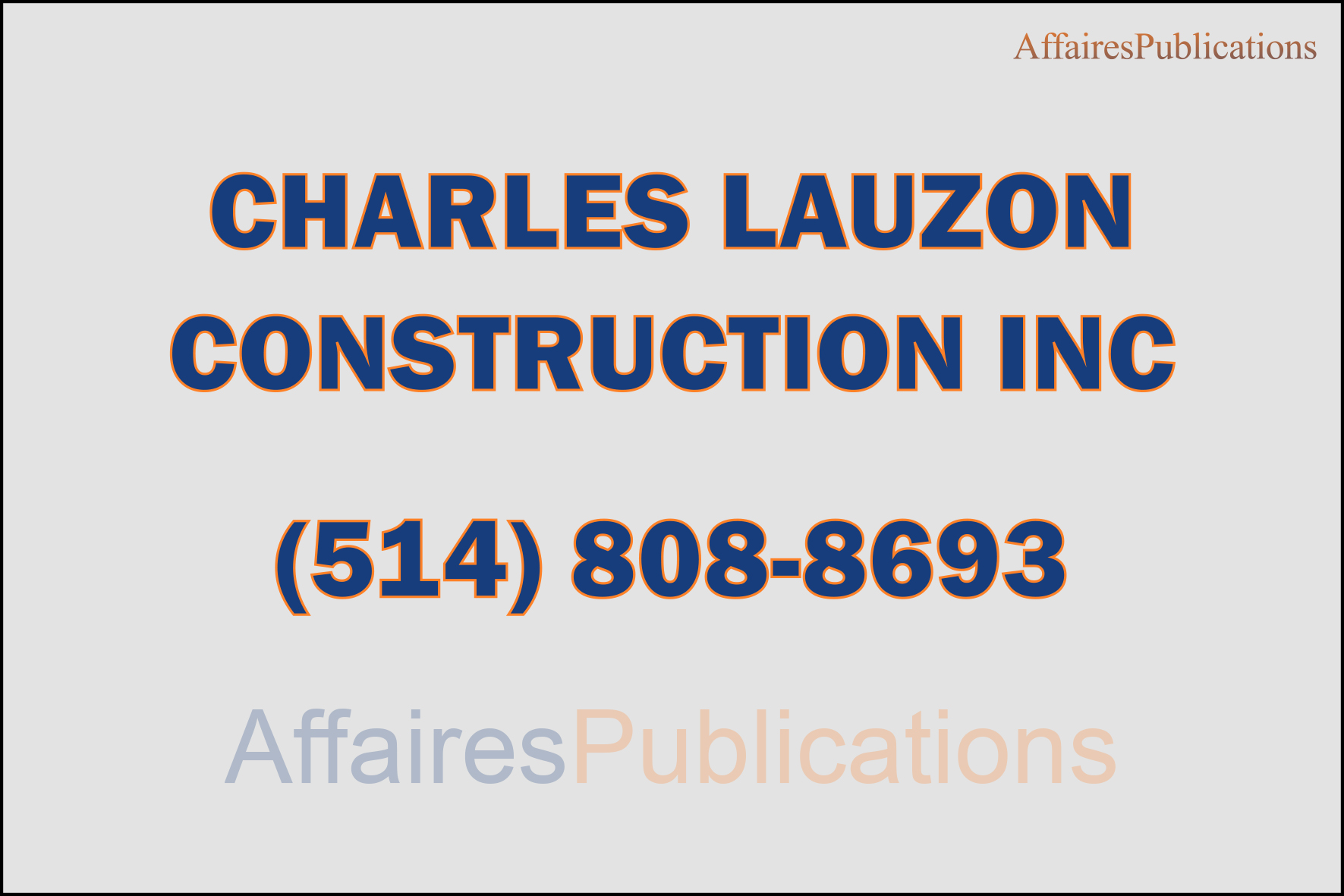 CHARLES LAUZON CONSTRUCTION