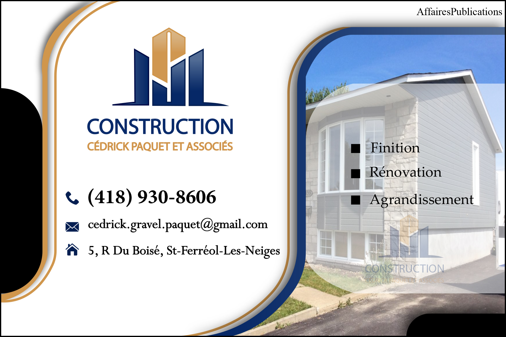 CONSTRUCTION CÉDRICK PAQUET ET ASSOCIÉS INC