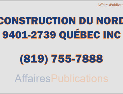 CONSTRUCTION DU NORD <br/> 9401-2739 QUÉBEC INC