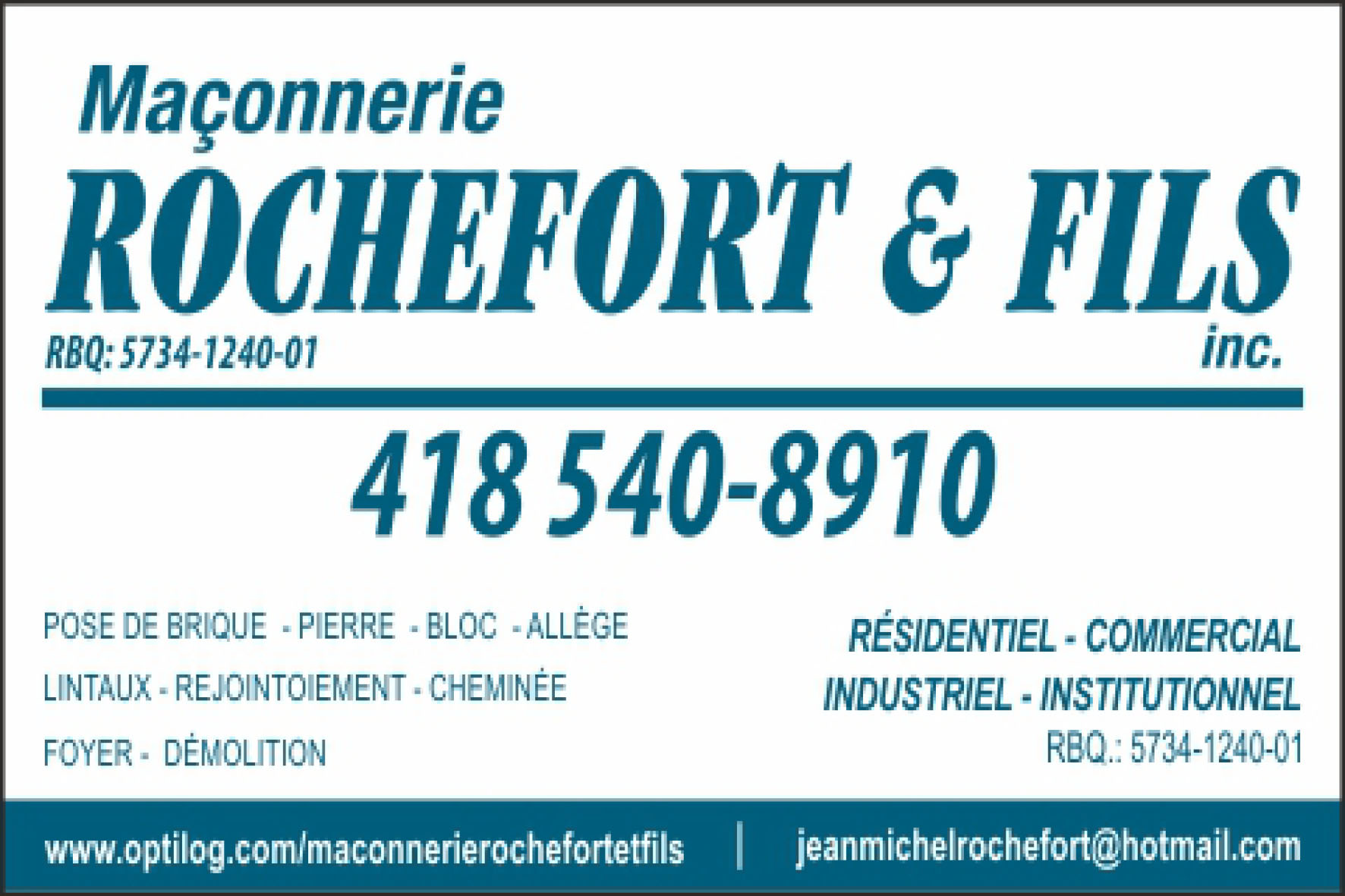 MAÇONNERIE ROCHEFORT ET FILS INC