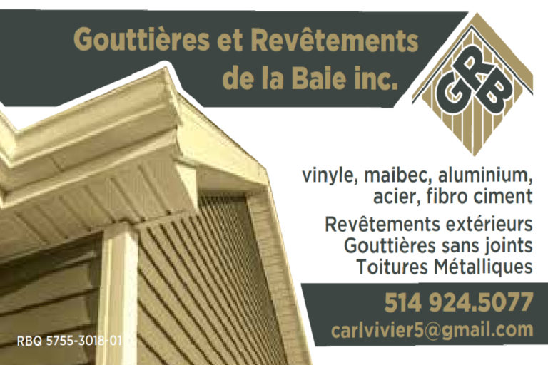GOUTTIÈRES ET REVÊTEMENTS DE LA BAIE INC
