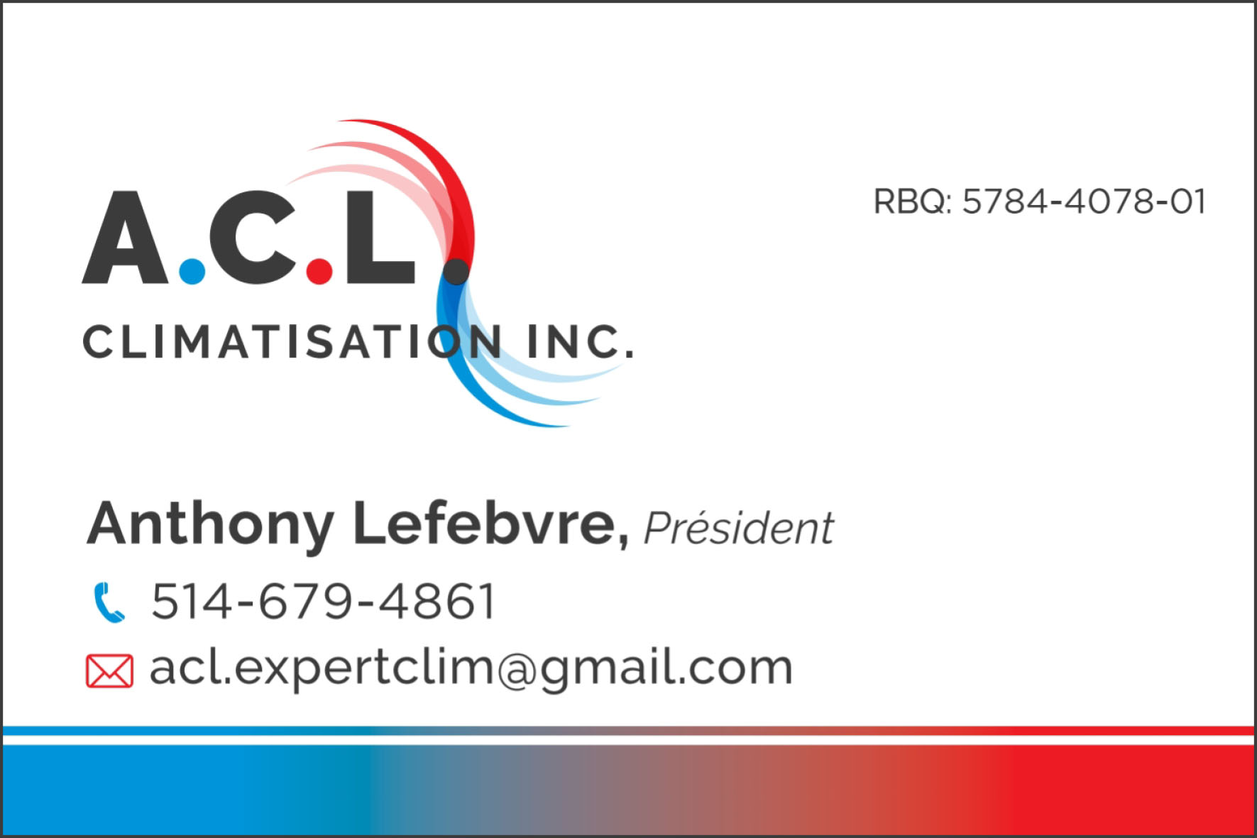 A.C.L. CLIMATISATION INC