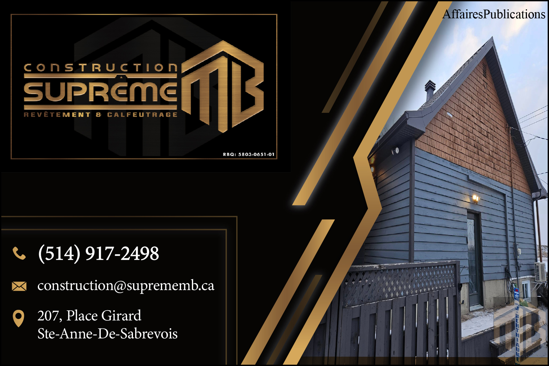 CONSTRUCTION SUPRÊME MB INC