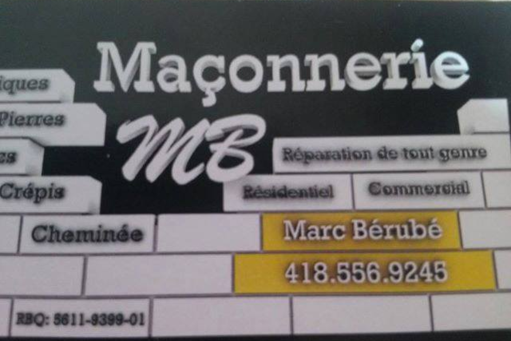 MAÇONNERIE M.B 9222-5648 QUÉBEC INC