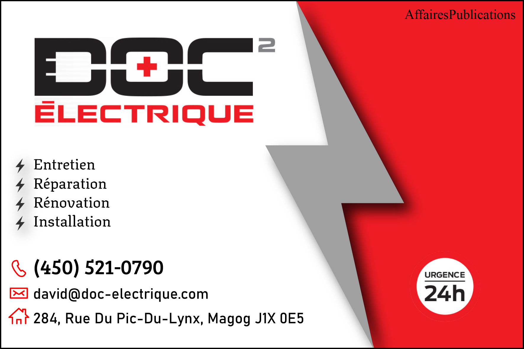 D.O.C. 2 ÉLECTRIQUE INC