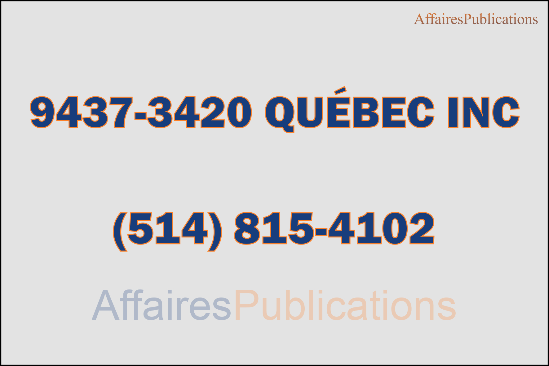 9437-3420 QUÉBEC INC