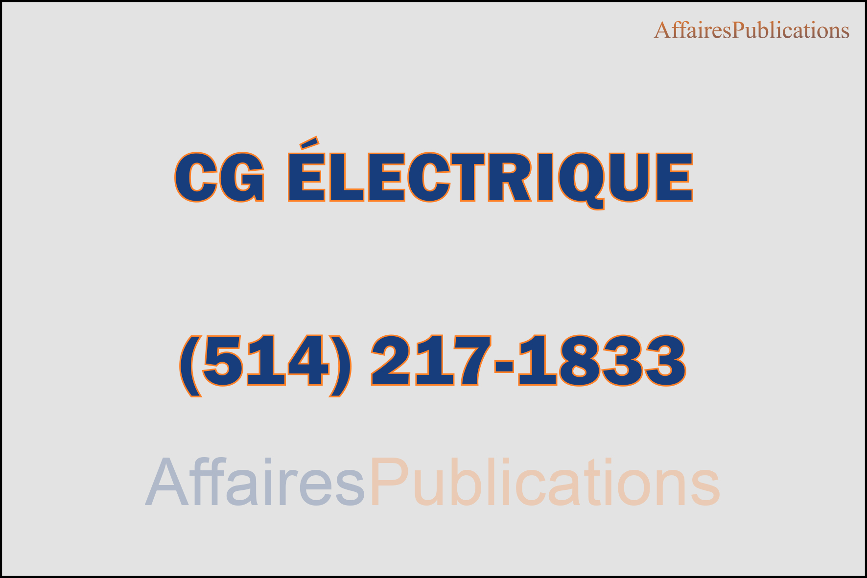 CG ÉLECTRIQUE