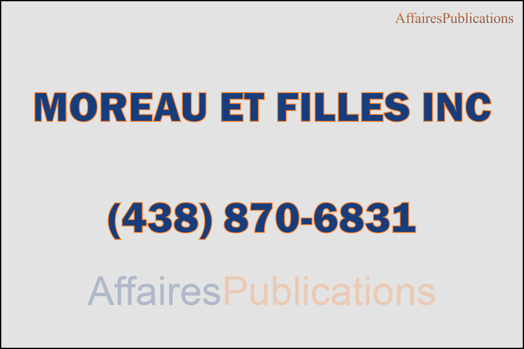 MOREAU ET FILLES INC