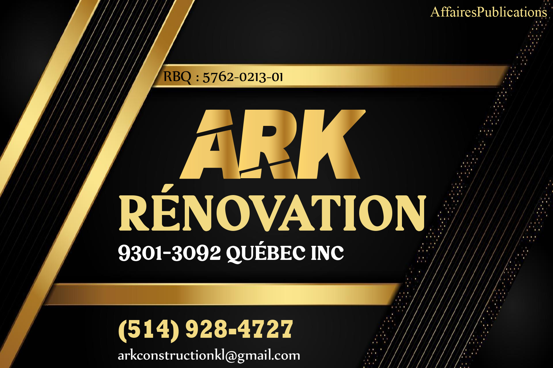 ARK RÉNOVATION 9301-3092 QUÉBEC INC