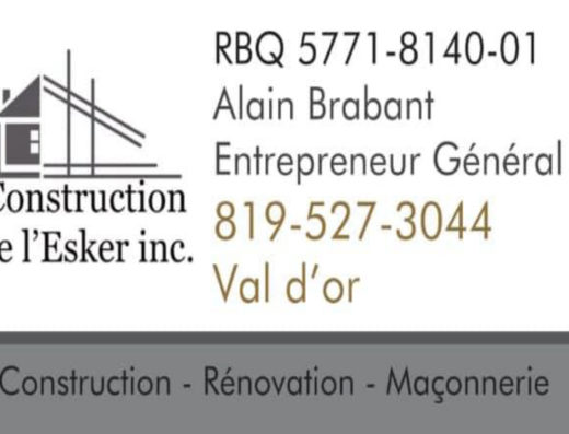 CONSTRUCTION DE L&rsquo;ESKER INC