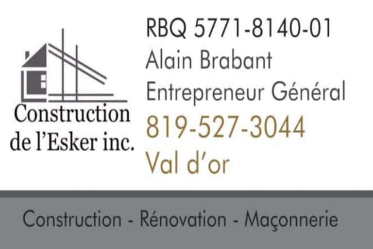 CONSTRUCTION DE L&rsquo;ESKER INC