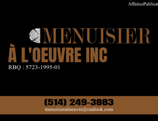 MENUISIER À L&rsquo;OEUVRE INC