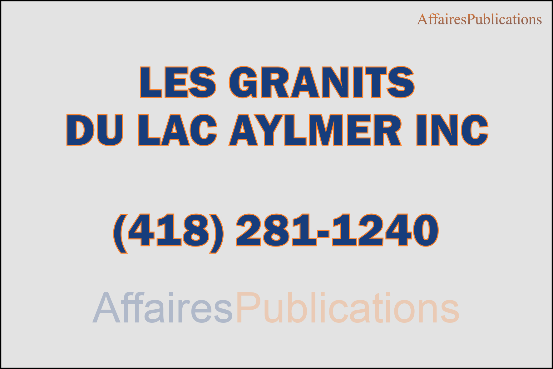 LES GRANITS DU LAC AYLMER INC