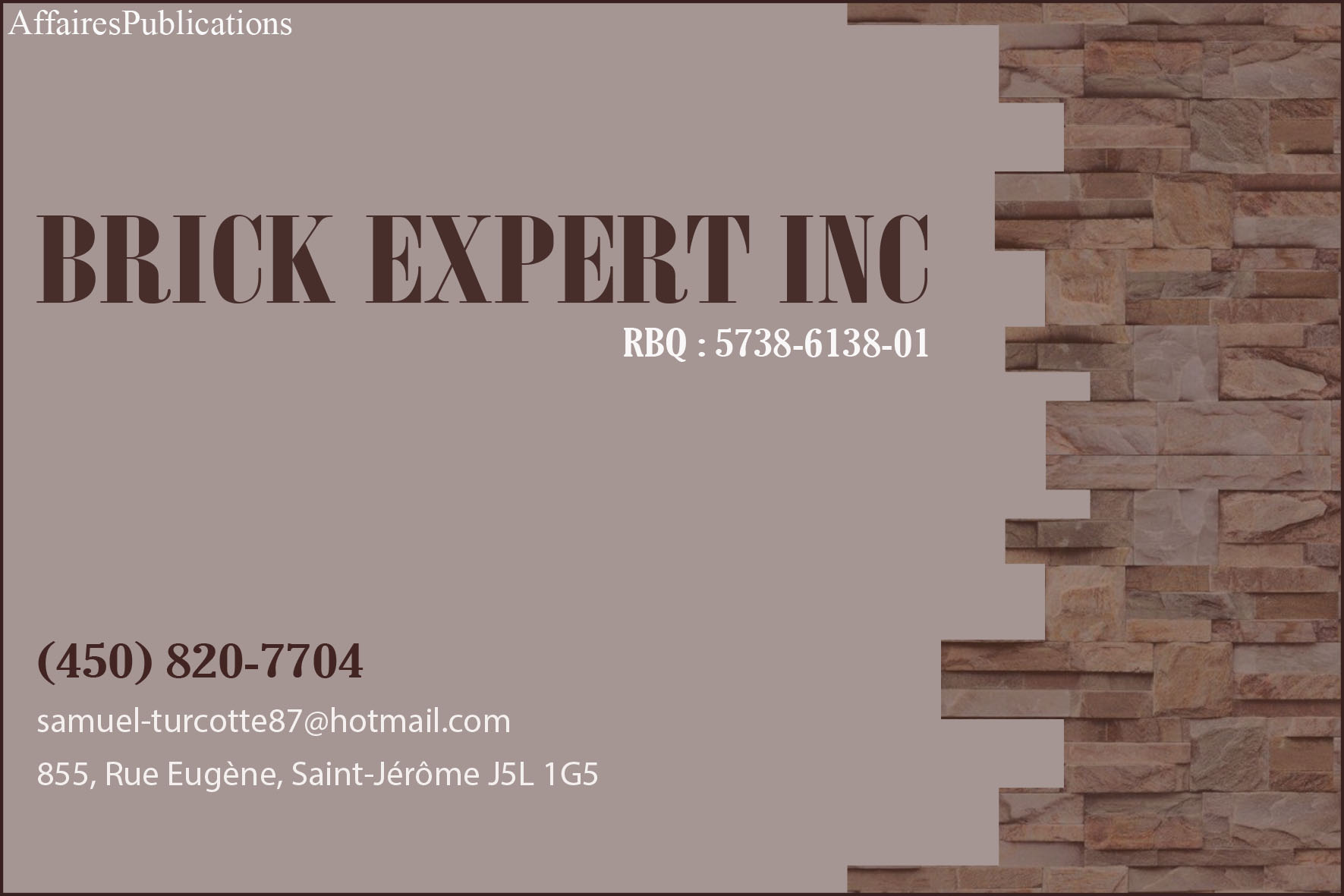 BRICK EXPERT INC