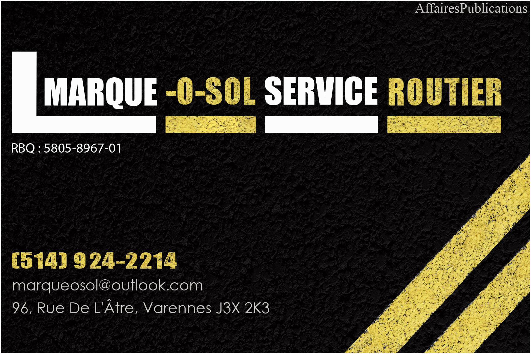 MARQUE-O-SOL SERVICE ROUTIER