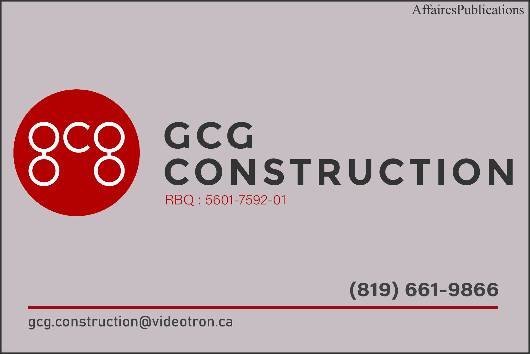 GCG CONSTRUCTION INC