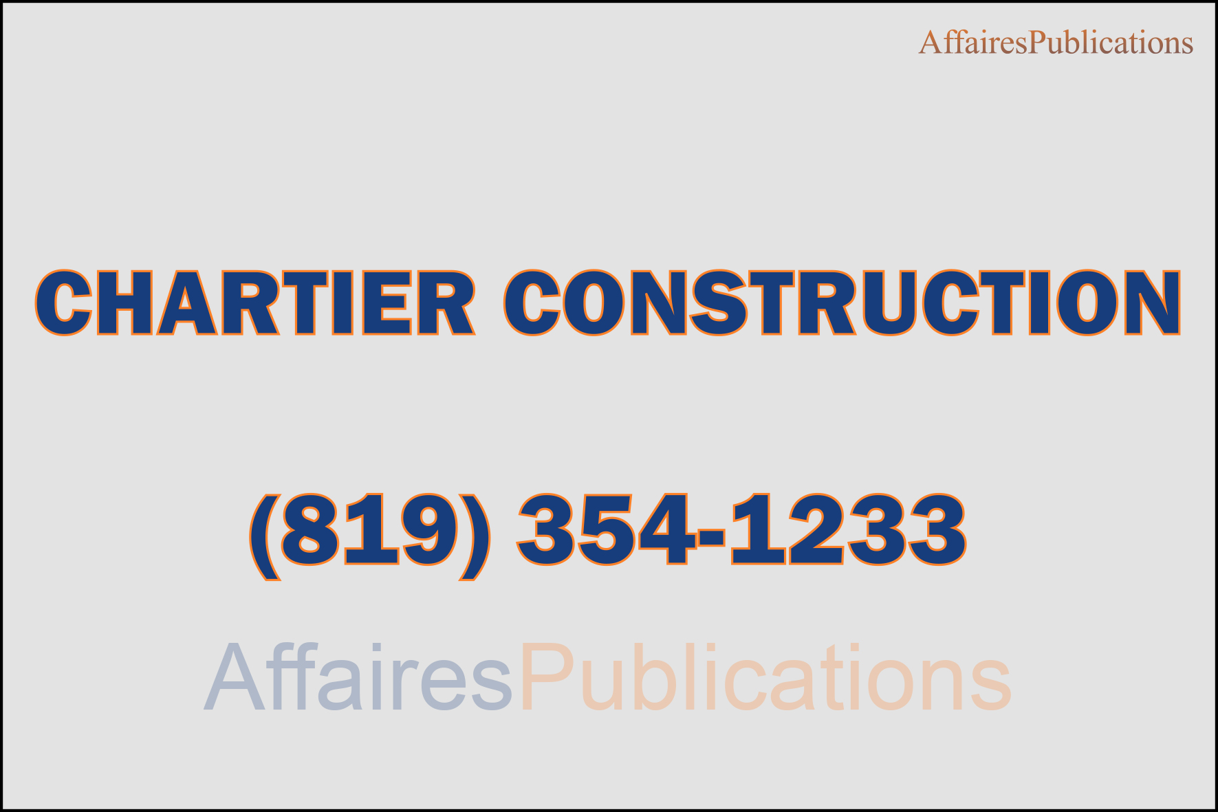 CHARTIER CONSTRUCTION