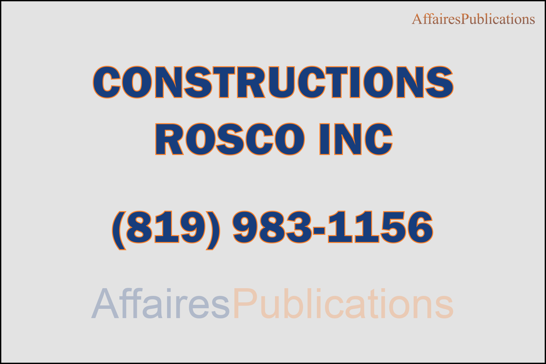 CONSTRUCTIONS ROSCO INC