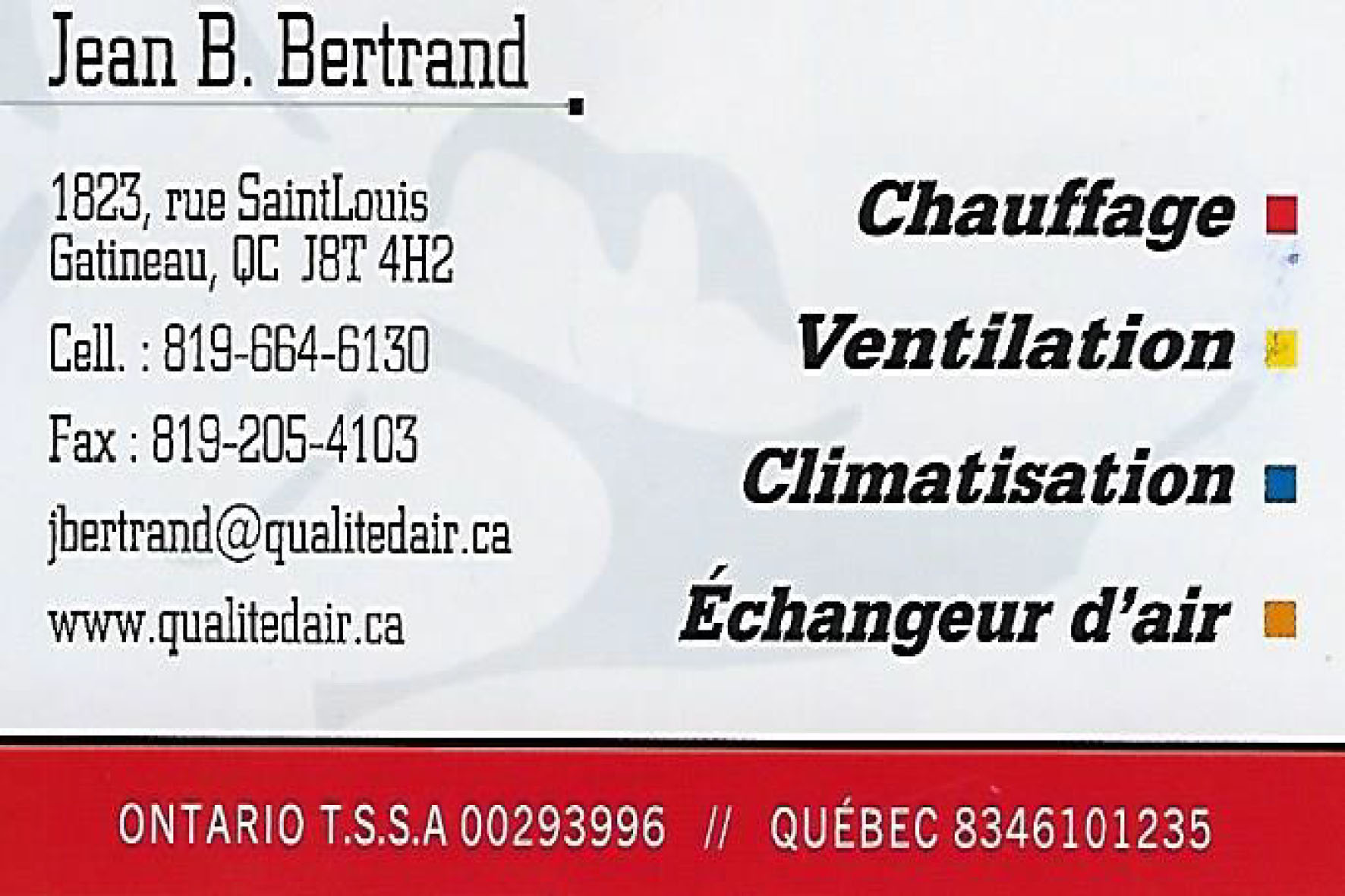 Verso carte de visite