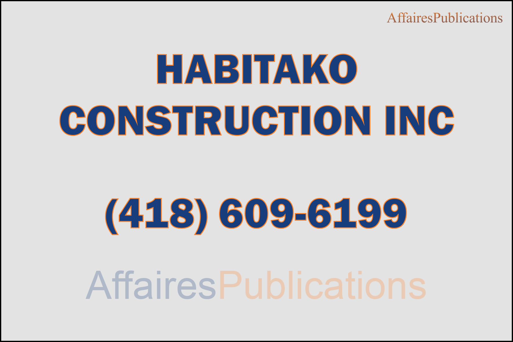HABITAKO CONSTRUCTION INC