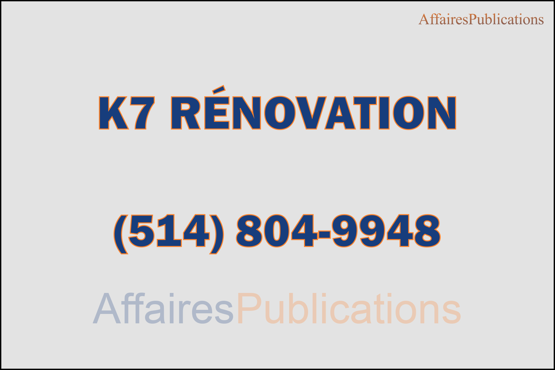 K7 RÉNOVATION