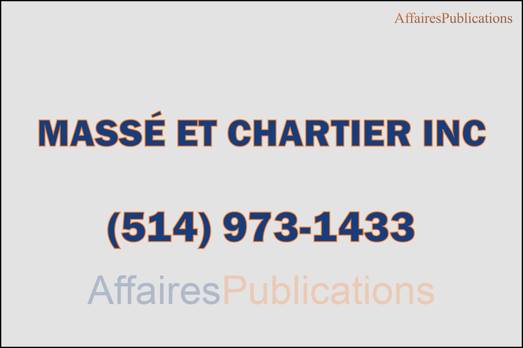 MASSÉ ET CHARTIER INC