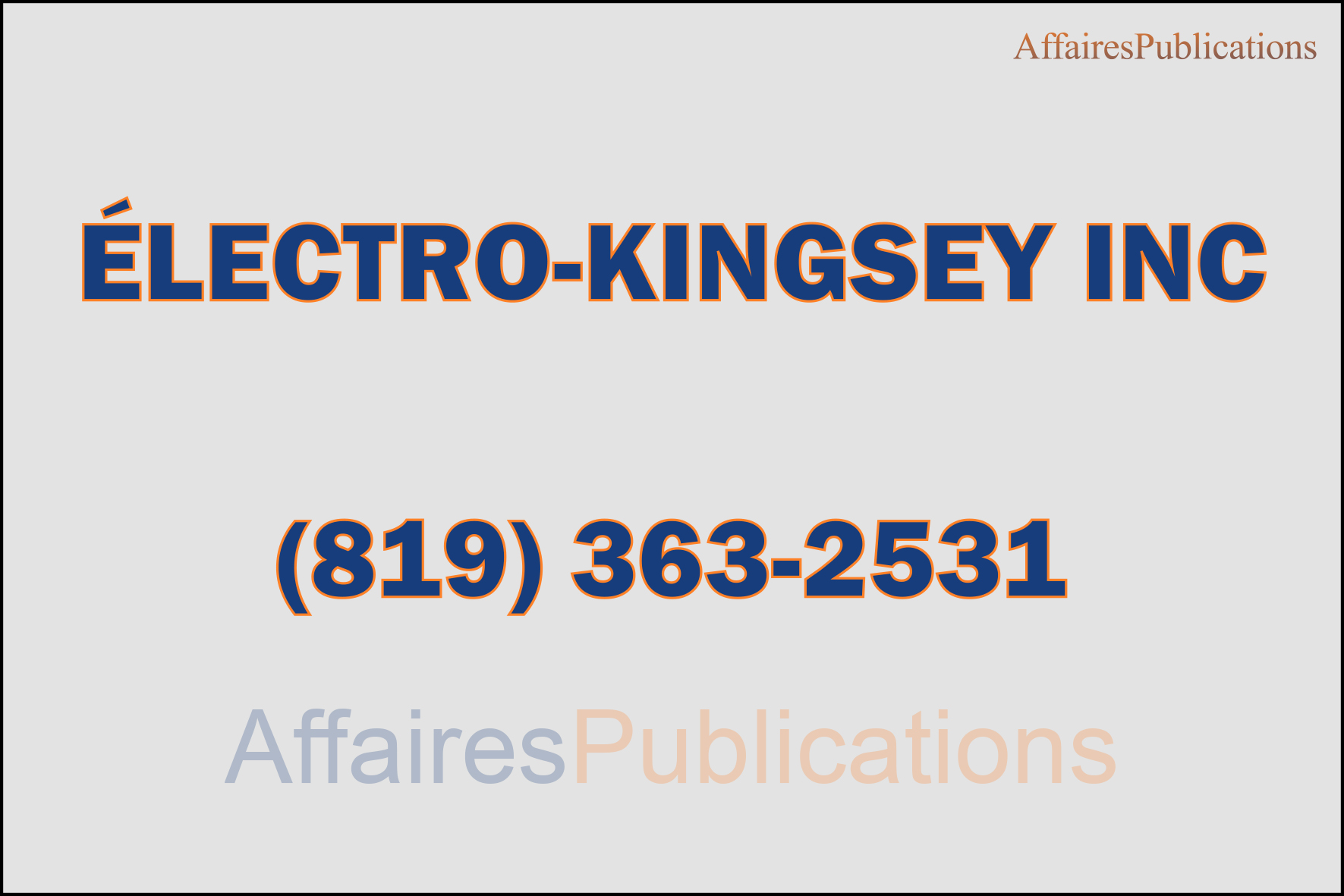 ÉLECTRO-KINGSEY INC