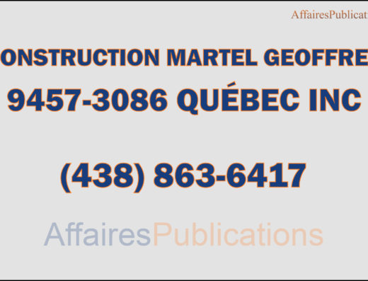 CONSTRUCTION MARTEL GEOFFREY 9457-3086 QUÉBEC INC