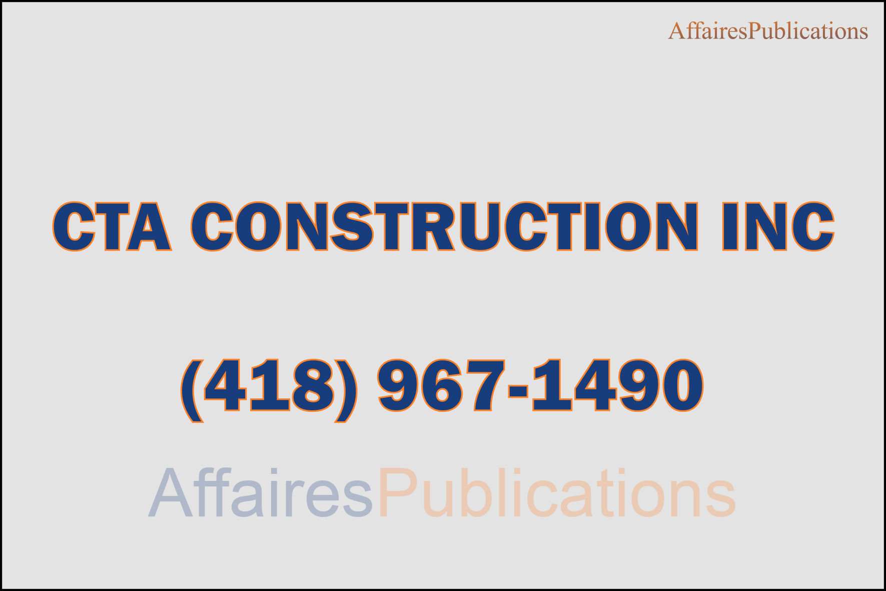 CTA CONSTRUCTION INC
