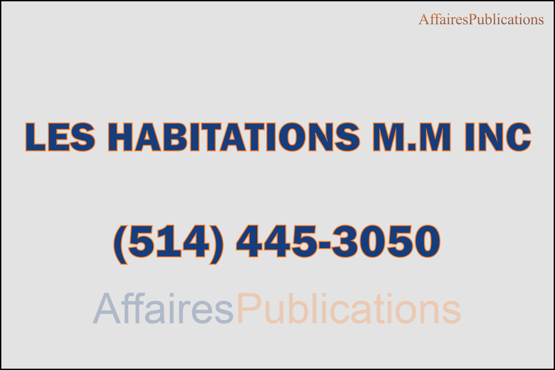 LES HABITATIONS M.M INC