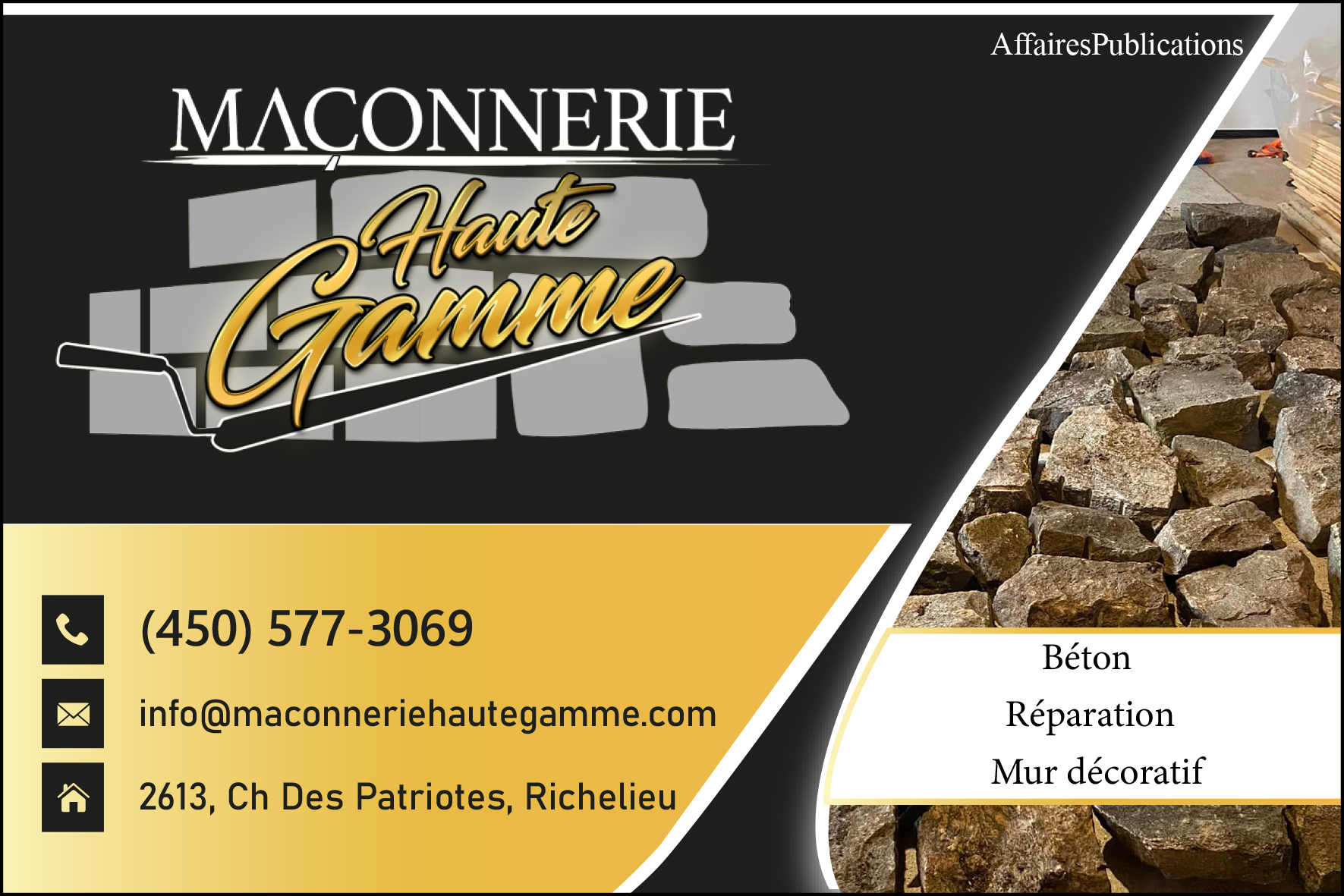 MAÇONNERIE HAUTE GAMME INC