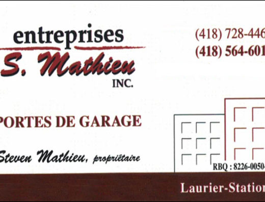 PORTES DE GARAGE S MATHIEU 9018-2643 QUÉBEC INC