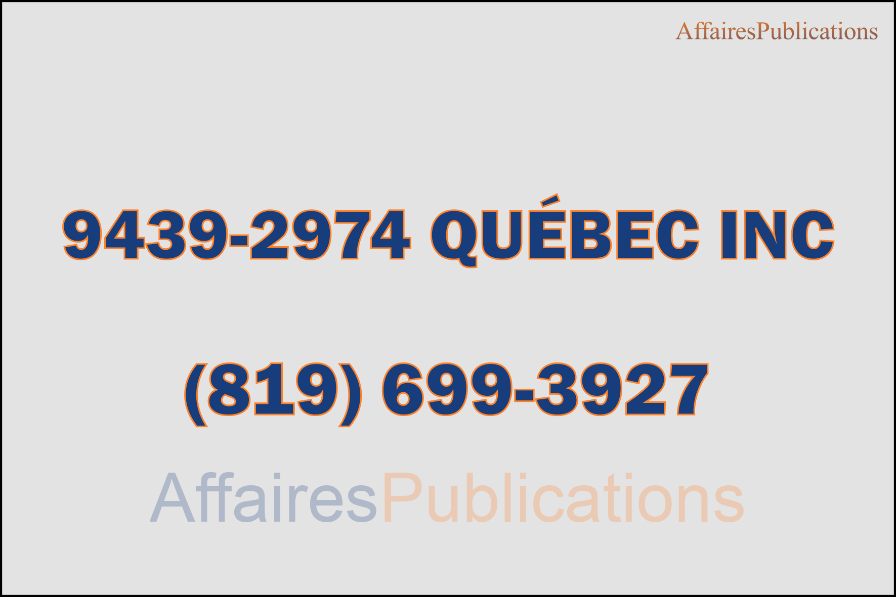 O M ÉLECTRIQUE 9439-2974 QUÉBEC
