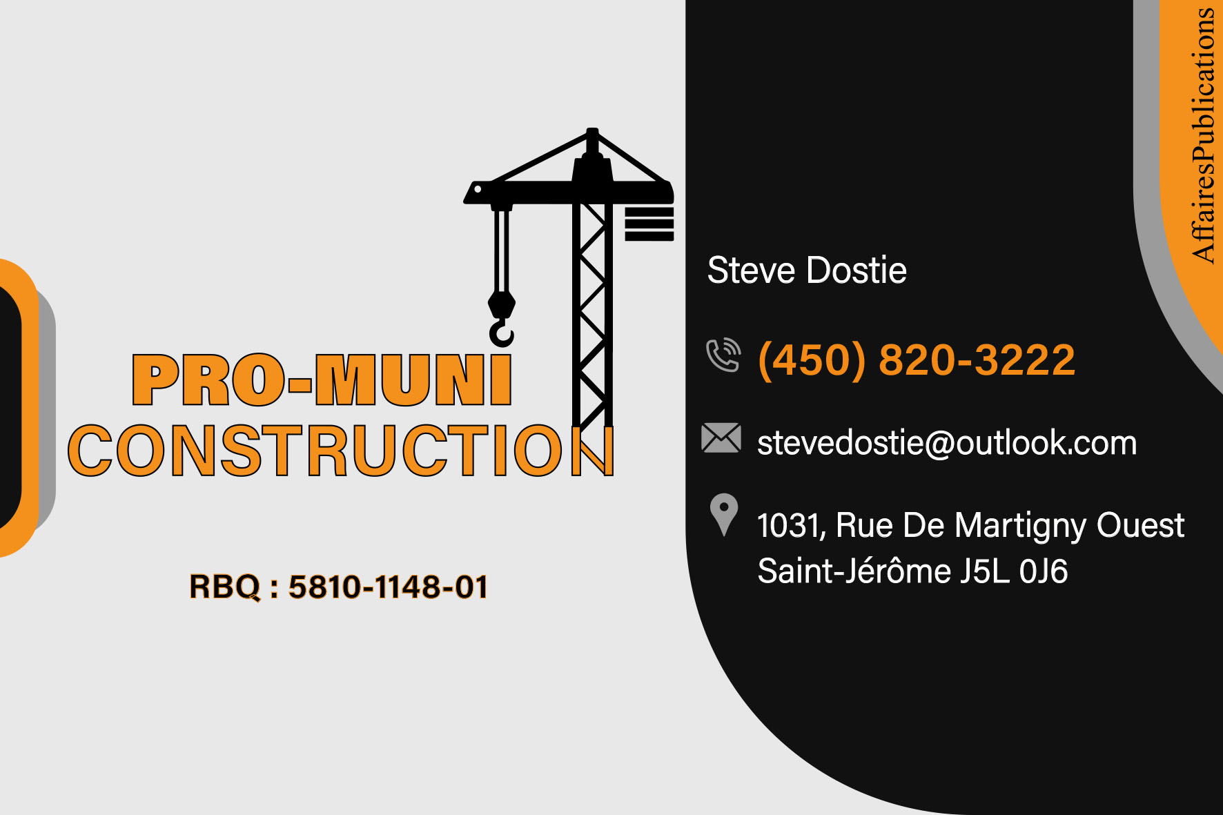 CONSTRUCTION PRO-MUNI INC 9437-3941 QUÉBEC INC