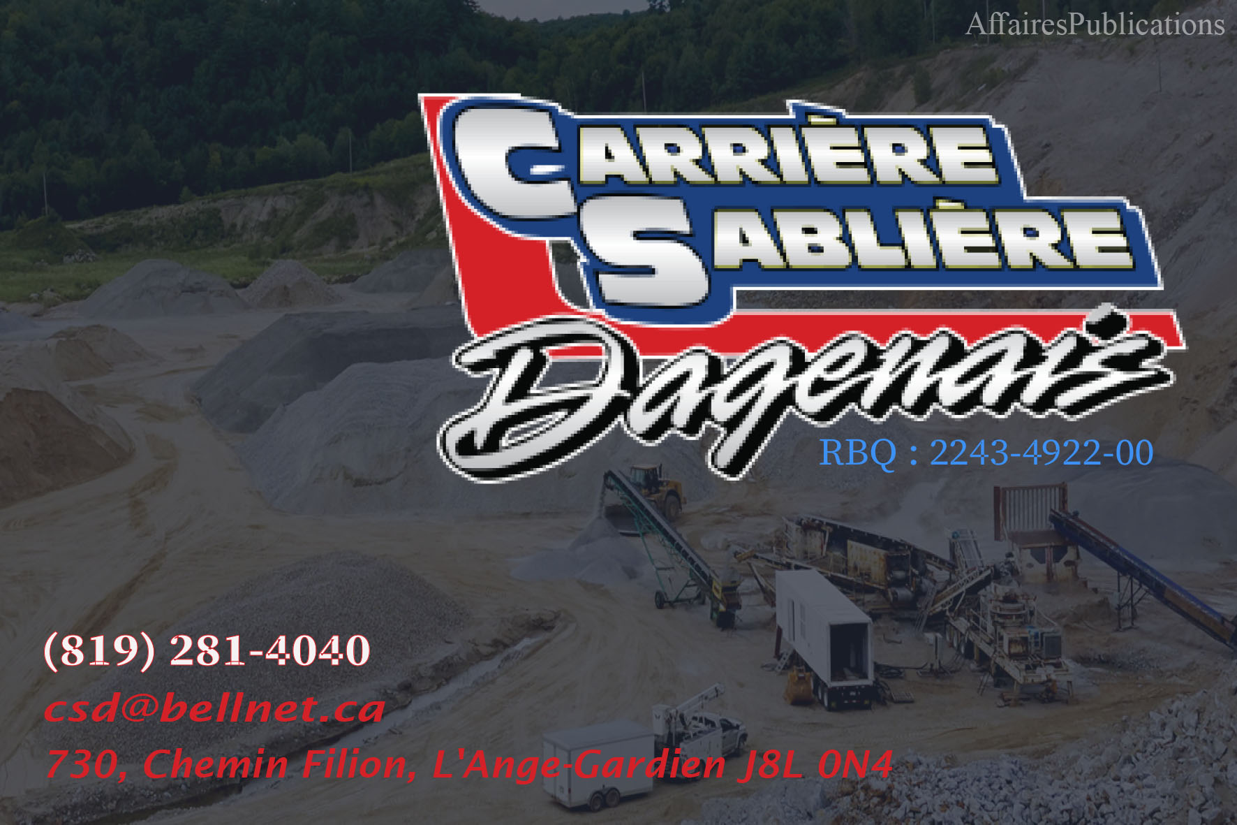 CARRIÈRE-SABLIÈRE DAGENAIS INC