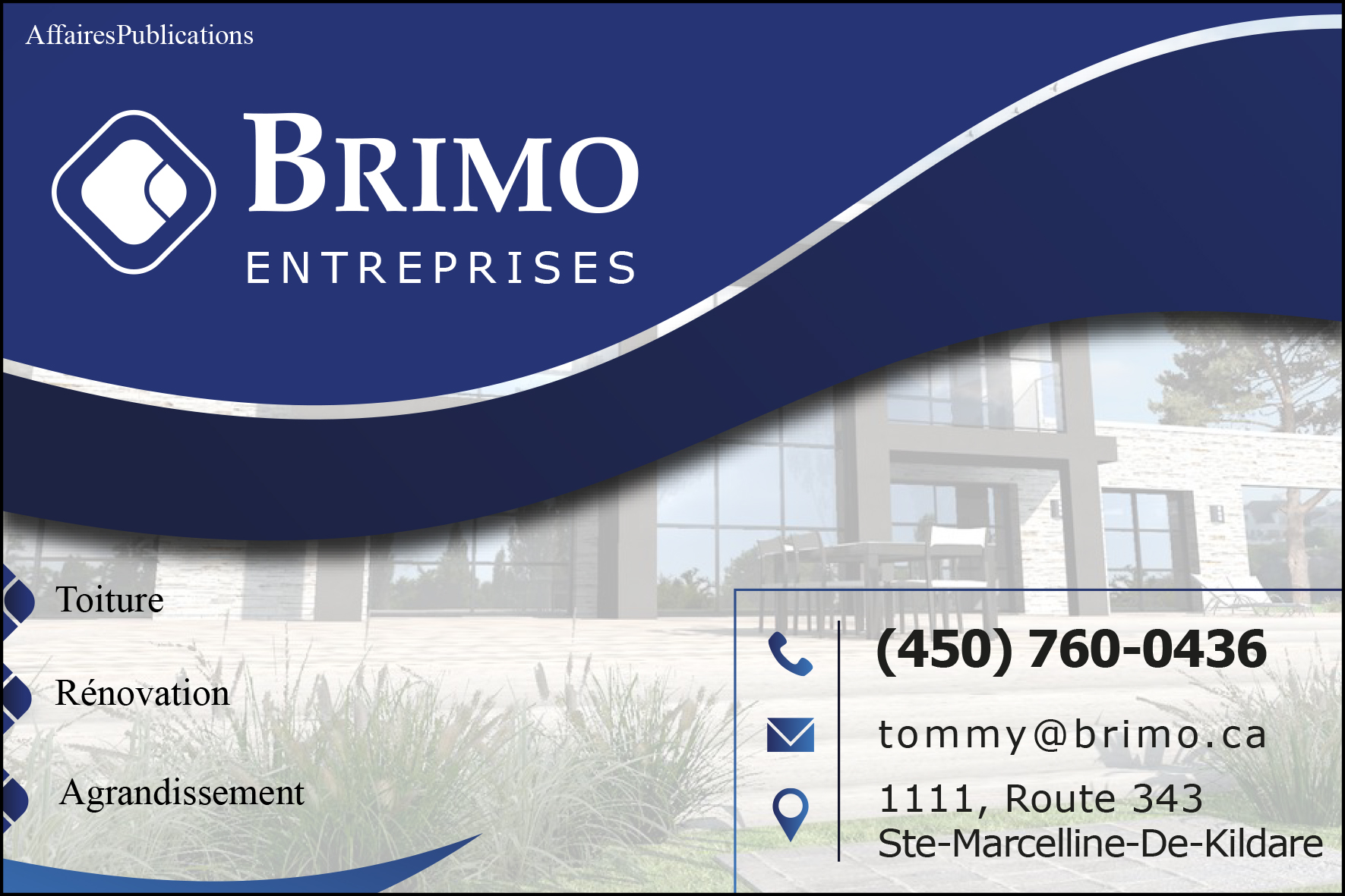 ENTREPRISES BRIMO INC