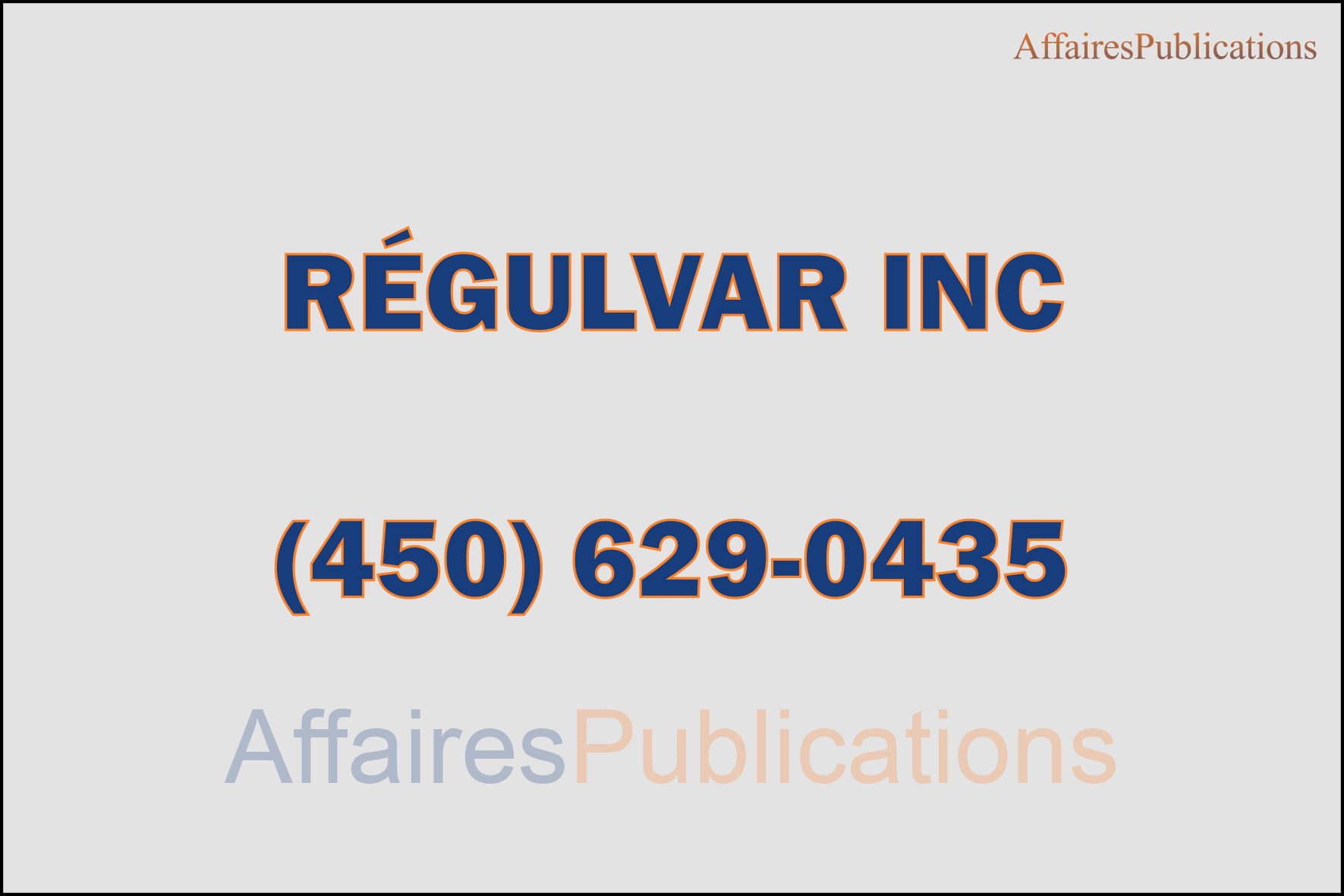 RÉGULVAR INC