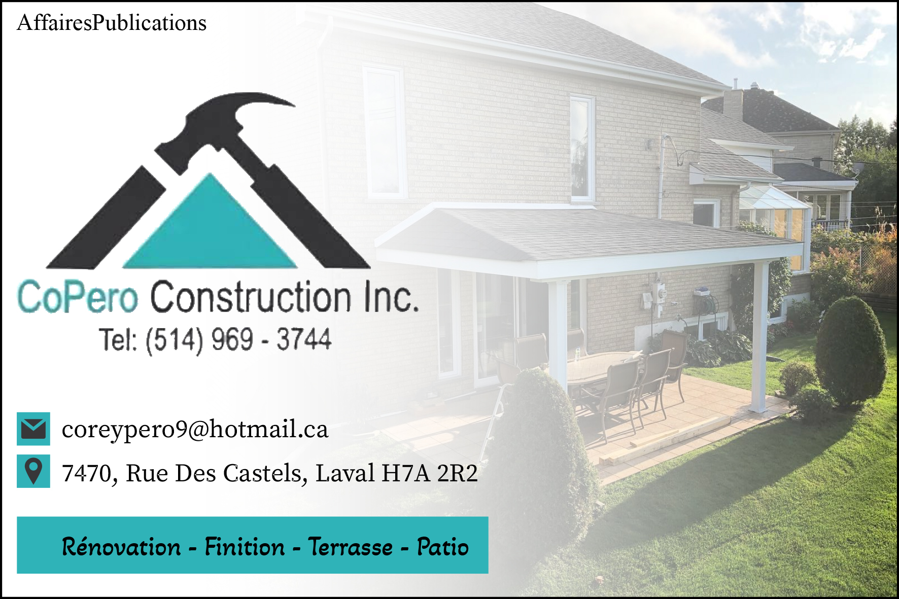 CONSTRUCTION COPERO INC