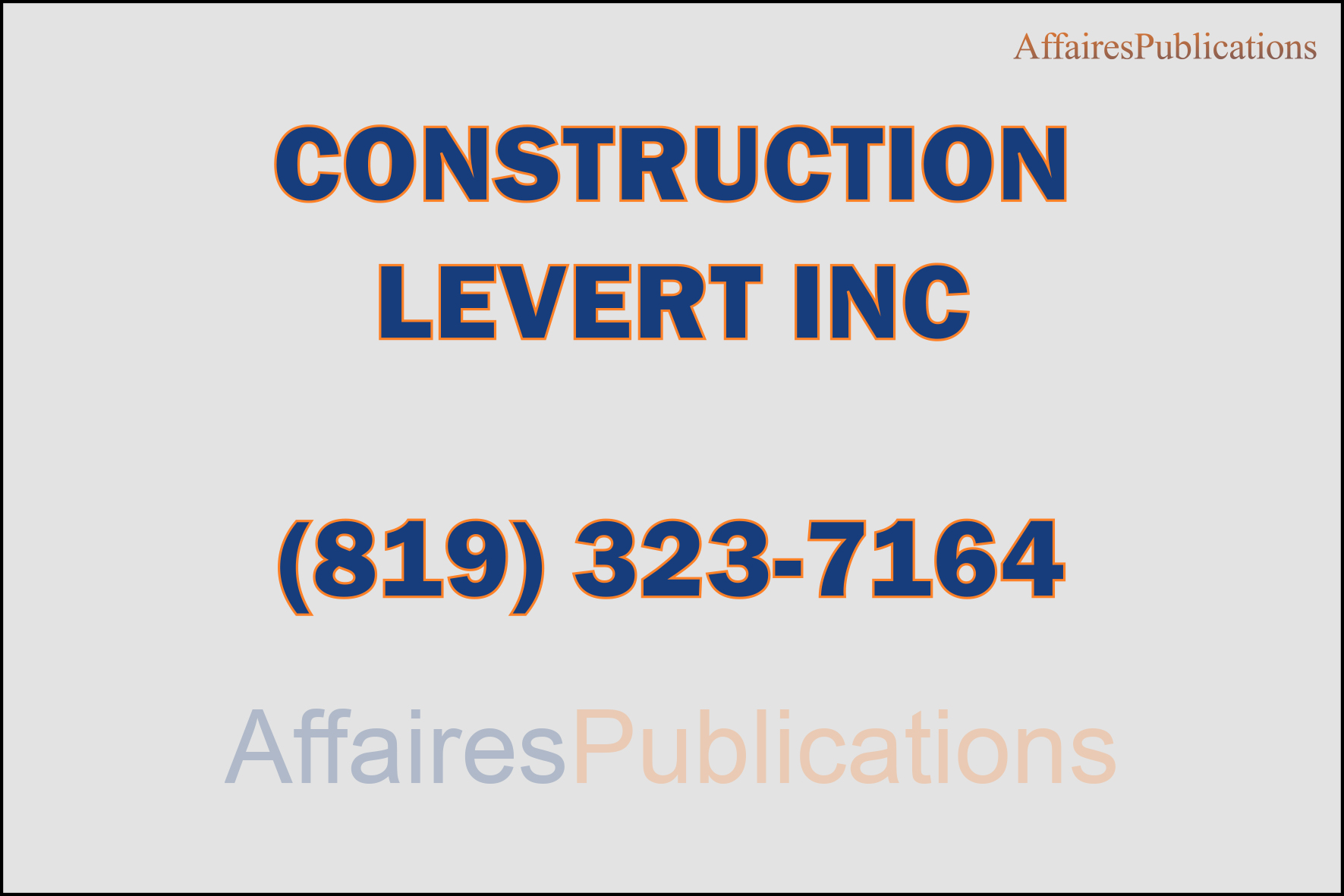 CONSTRUCTION LEVERT INC