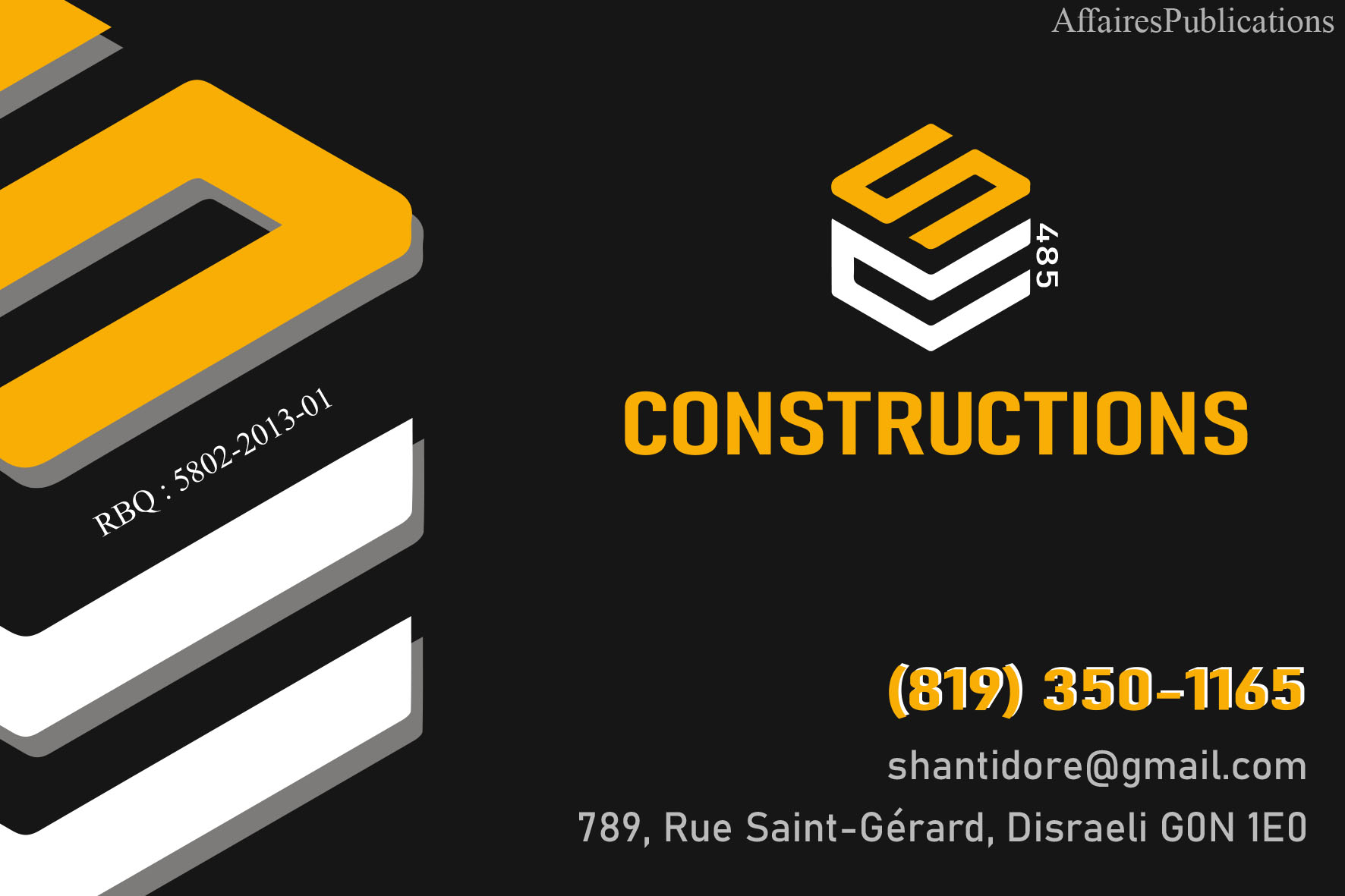 CONSTRUCTIONS SC485 9439-4939 QUÉBEC INC
