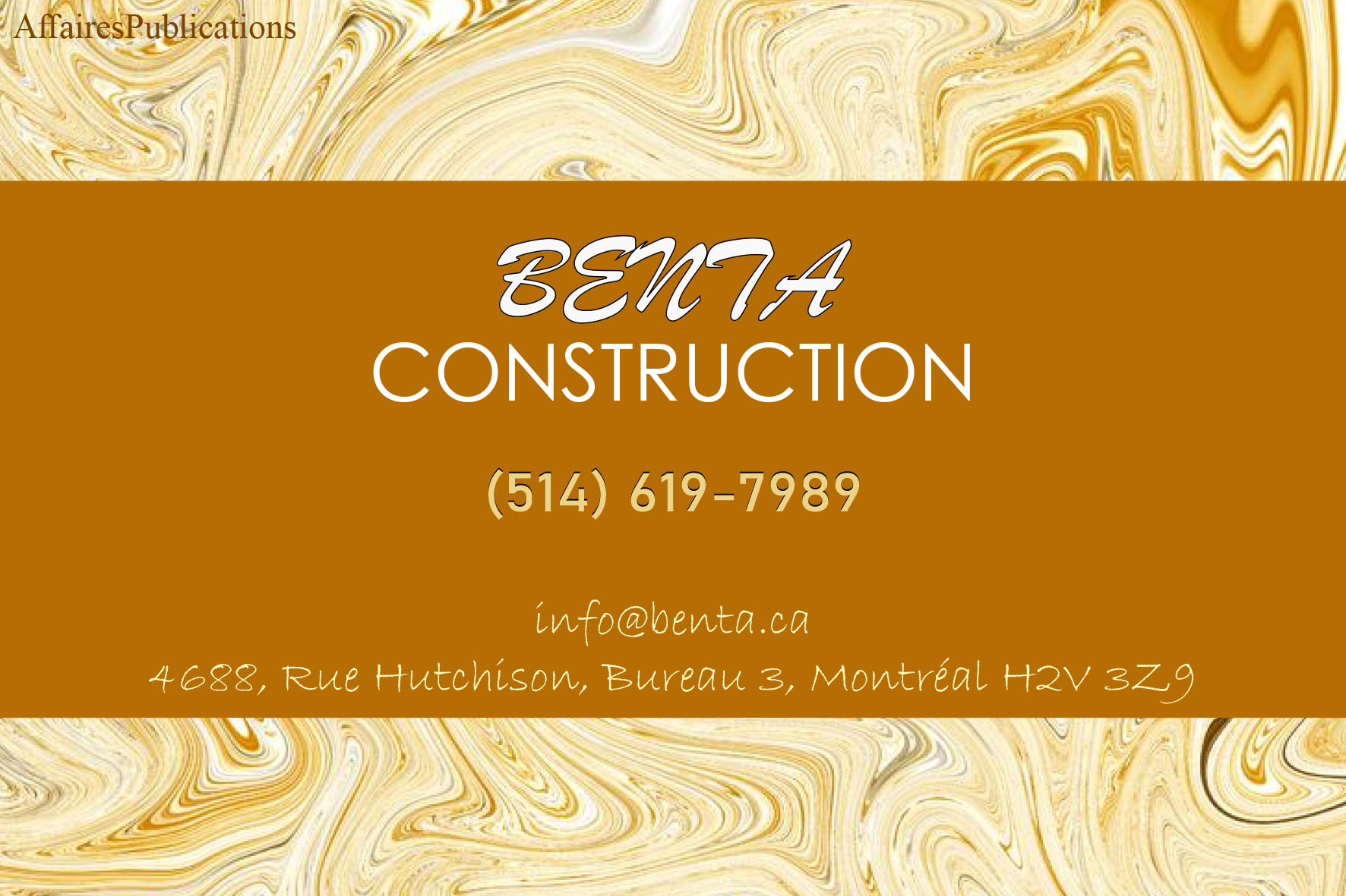 BENTA CONSTRUCTION 9435-0717 QUÉBEC INC
