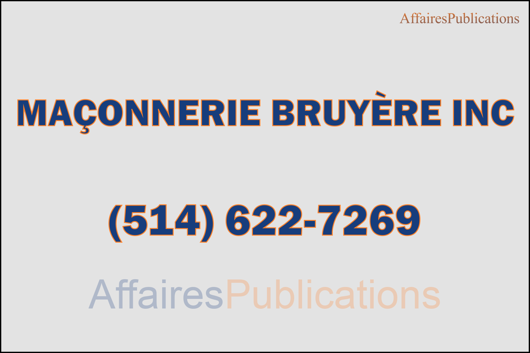 MAÇONNERIE BRUYÈRE INC