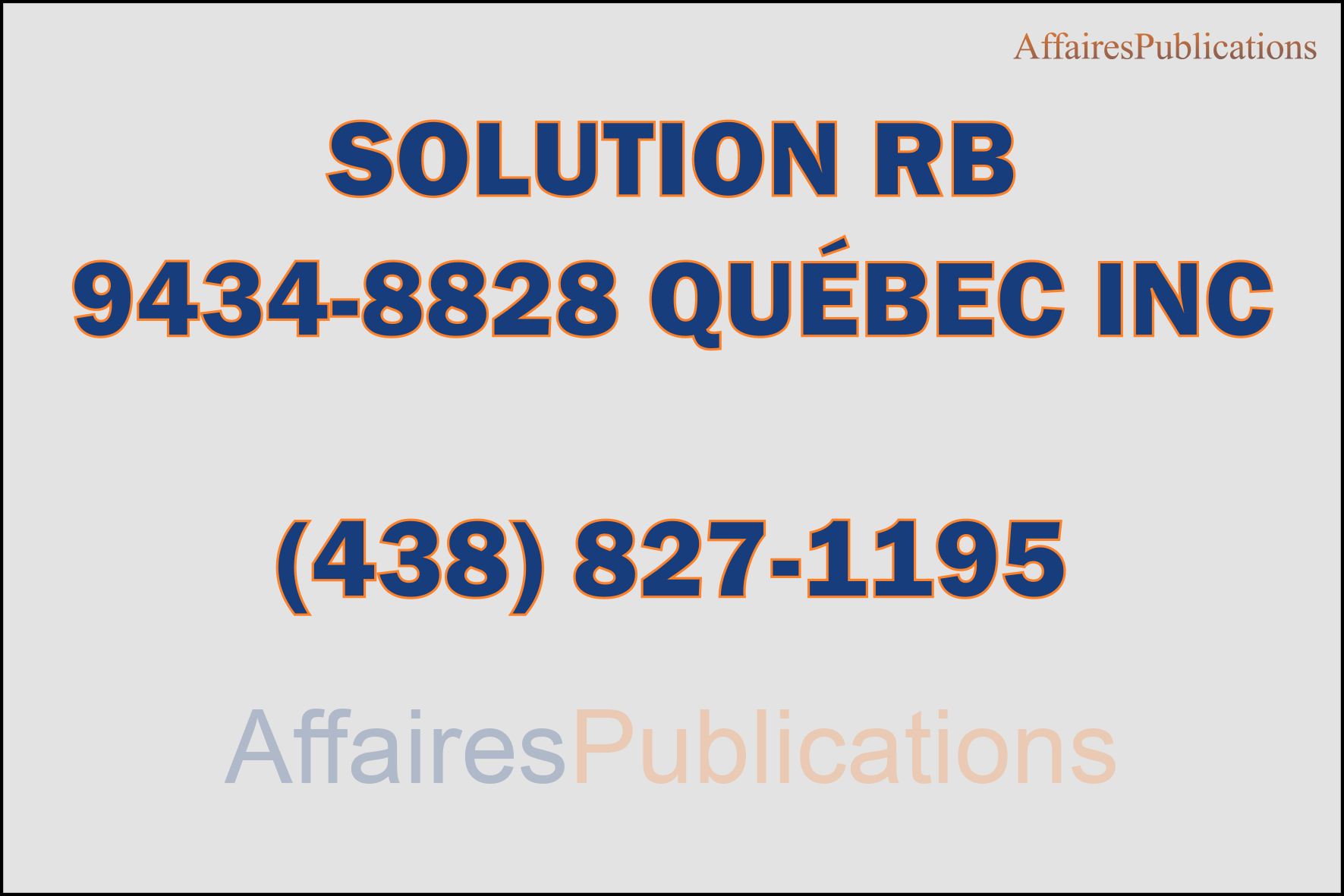 SOLUTION RB  9434-8828 QUÉBEC