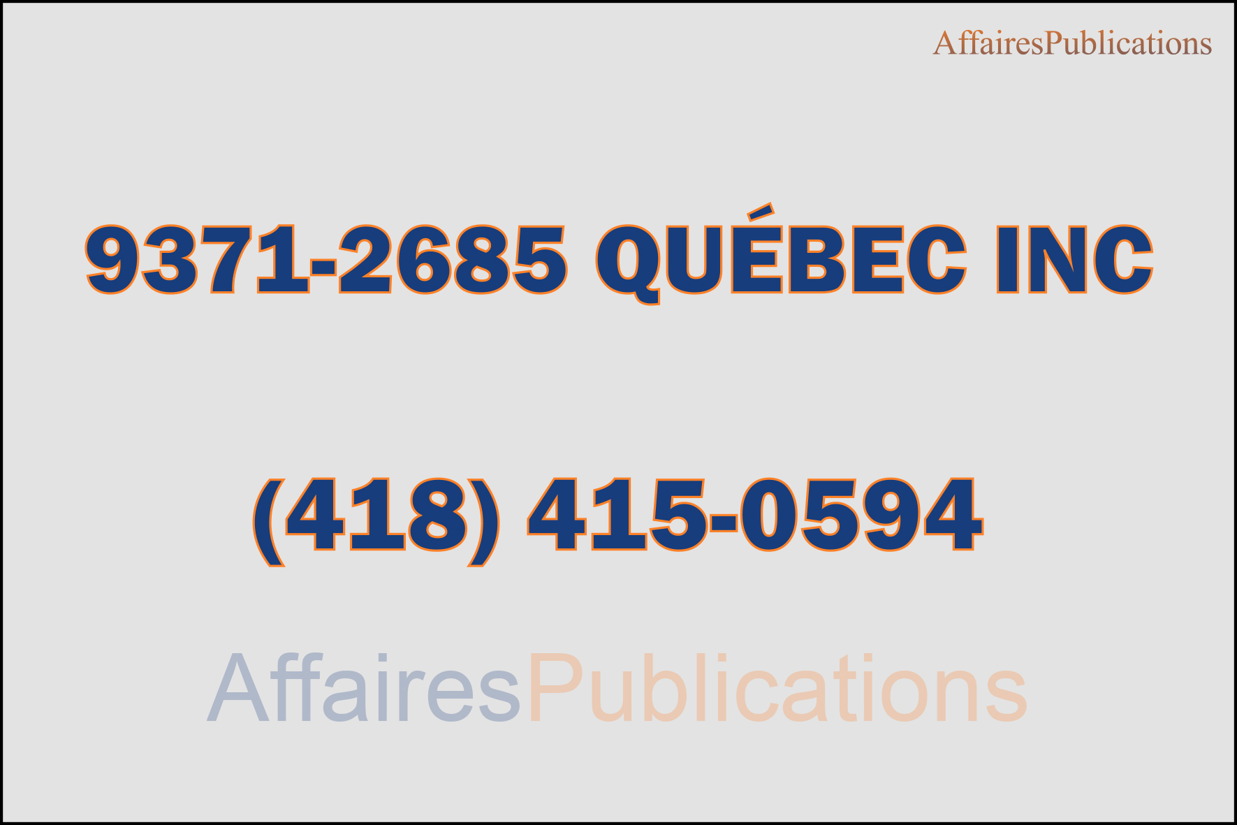 9371-2685 QUÉBEC INC